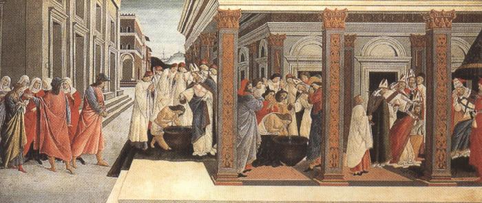 Sandro Botticelli Baptism,renunciation of marriage,appointment as bishop (mk36)